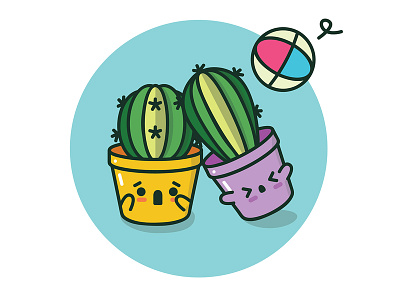 CacToss cactus character design flat graphic icon illustration illustrator vector