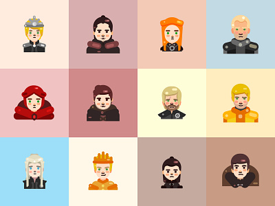 Game of Thrones character design flat gameofthrones got icon illustration illustrator lannister snow stark vector