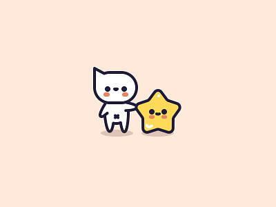 Good night. character chat cute design flat icon illustration illustrator star vector