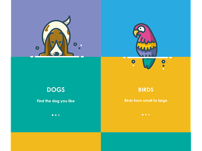 Colorful illustration for online pet store graphic design illustration