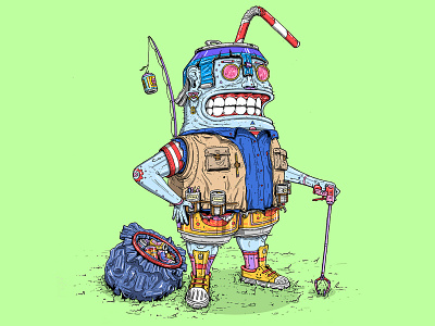"Litter Boy" Character Design character design eco illustration illustrator litter lumps recycle