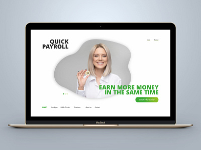 Quick Payroll bitbucket bitcoin bitcoin exchange branding dribbble landing design landing page landing page concept material design money page design slider slider design teaser ui ux user