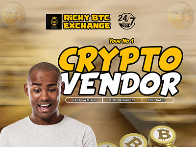 Crypto vendor crypto flyer design logo