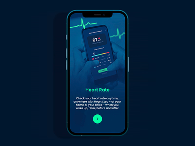 HeartStep App 3d animation graphic design health report heart hrv measuring mobile app motion design onboarding pulse check step tracking app ui ux walk