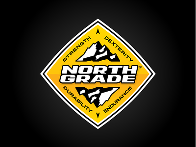 North Grade badge logo logotype seal word mark