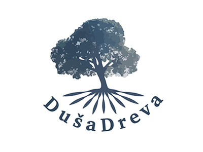 Dusa Dreva Logo crafts logo logo design oak tree pure slovakia wood