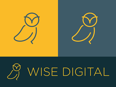Wise Digital logo design line lineart logo logodesign owl