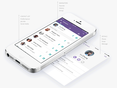 App Design - Contacts app branding design flat illustration illustrator minimal ui ux vector