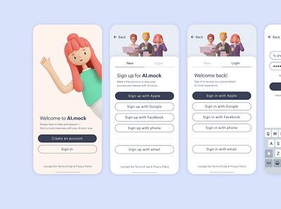 Emotional Design - Welcome Page app branding design graphic design illustration illustrator minimal ui ux vector