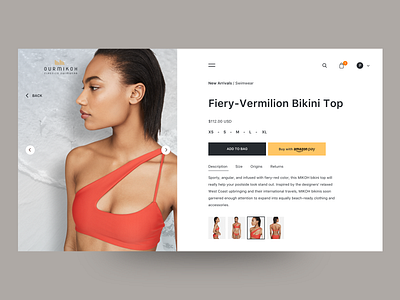 Web Design for Swimwear Brand - Product Detail Page