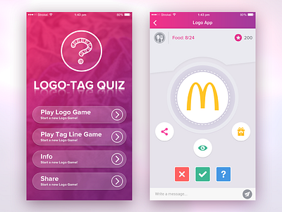 Logo Quiz Game android app clean design game ios iphone logo quize tag ui ux