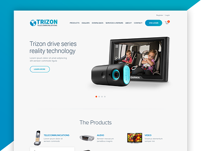 Trizon Telecommunications Home Page clean design flat landing page layout telecommunications ui ux visual web