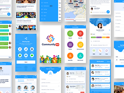 CommunifyMe App android app communifyme community design interface ios mobile social media ui ux visual