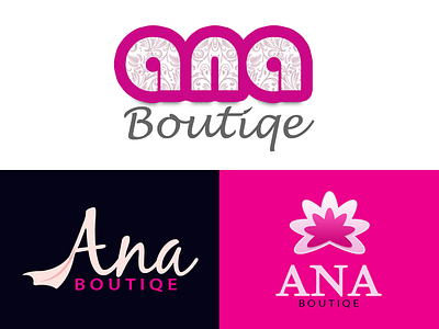 ANA Boutiqe Logo Design brand clean cloth color design dress fashion graphic typography icon logo style view