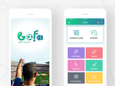 GOFA - GAME ON FOR A... app colors creativity design game graphic logo mobile play typography ui ux