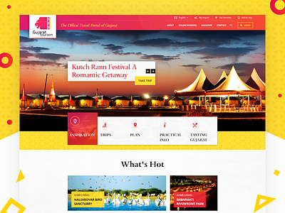 Tourism of Gujarat - Lading Page design gujarat lading map navigation site tourism travel typography ui ux web