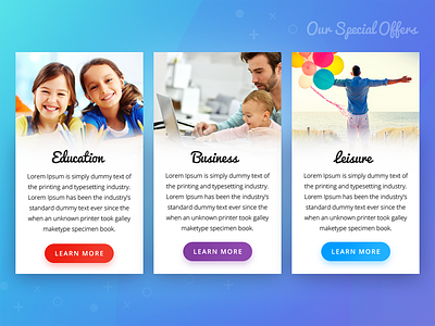 Our Special Offers... card clean design flat layout offers ui ux visual web