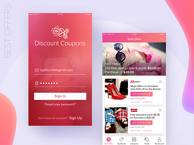 Discount Coupons android app coupons design discount interface ios mobile offers ui ux visual