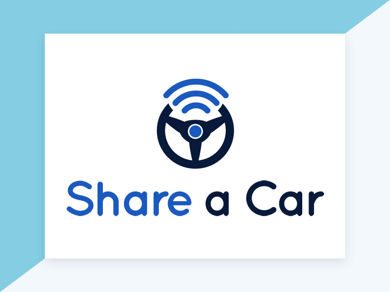 Share a Car (Car Pool) Logo Design car car pool design driving graphic icon logo save service share together travel