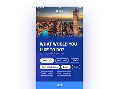 Traveling App activity app clear interface mobile options question shop traveling ui ux visual