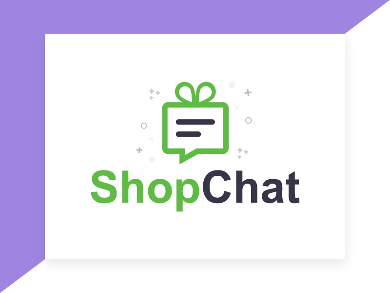 ShopChat Logo chat coupon deal discount gift graphic icon live logo offers shop shopping