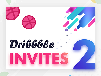 2 Dribbble Invites color debut design draft dribbble game invitation invites player shot two victory