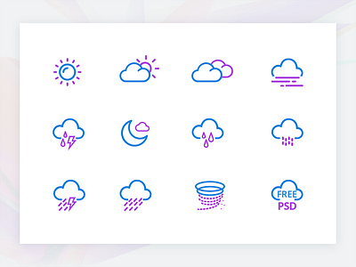 Free Weather Icon Set ai free icons illustrations onboarding psd rain sun svg two color vector weather