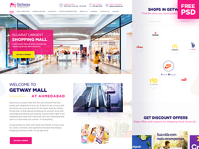 Free PSD Shopping Mall Landing Page events free home page landing page layout mall offers psd shopping ui ux web