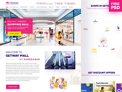 Free PSD Shopping Mall Landing Page