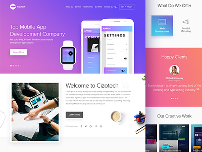 Cizotech Landing Page Design company corporate creative homepage layout template ui user experience user interface ux web design website