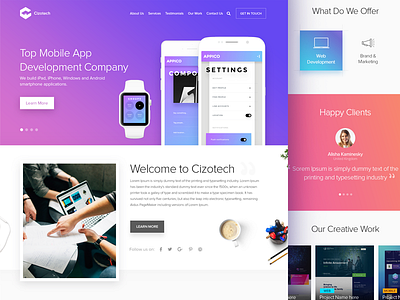 Cizotech Landing Page Design