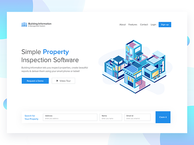 Property Inspection building creative homepage illustration layout property template ui user experience user interface ux web design