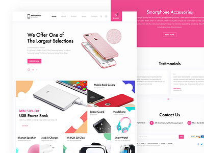 Smartphone Accessories Landing Page accessories illustration landing layout mobile page smartphone store ui ux web website