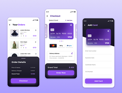 Daily UI 002 - Credit Card Checkout app design card checkout credit card ecommerce figma mobile app modern ui order payment ui ui design uiux web design