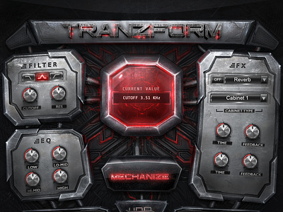 Tranzform Futuristic Fantasy GUI Design for Kontakt and VST