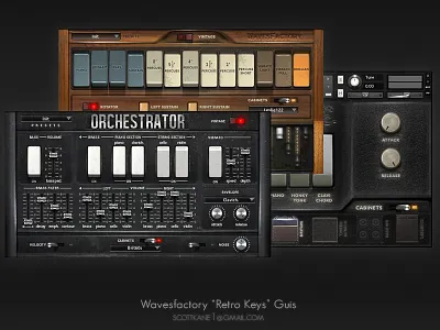 Wavesfactory Retro Keys Kontakt Guis 3d app design graphics gui hardware kontakt music retro ui user interface vst