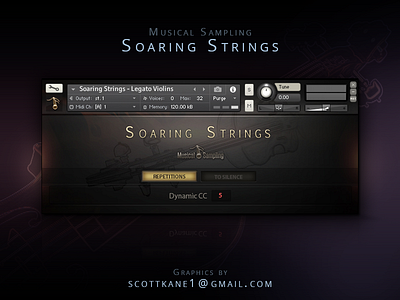 Musical Sampling Soaring Strings Kontakt Library Gui Design