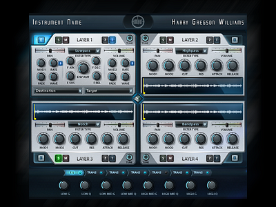 Kontakt Interface for HGW audio clean graphical user interface design gui gui design kontakt kontakt library simple ui vst