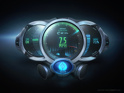Futuristic Meters GUI car futuristic graphical user interface design gui gui design hi tech meters scifi speed meters ui