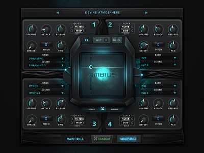 Soundiron Ambius Prime Kontakt GUI Redesign design designer gui interface kontakt library scifi ui user interface ux