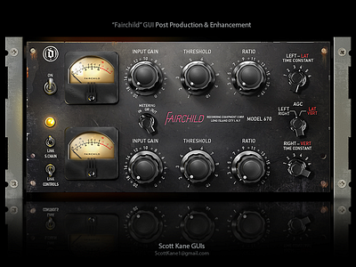 Fairchild 3D Audio GUI Post Production & Enhancement 3d audio graphical user interface design gui gui design interface knobs kontakt kontakt library ui vst