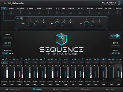 BFA Sequence Kontakt Drum Library audio flat gui gui design interface design kontakt kontakt library gui design minimal modern scott kane sequence ui