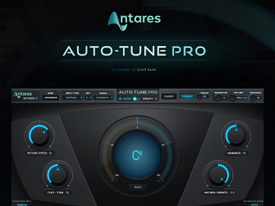 Antares AutoTune - Pro / VST Plugin Gui Design audio audio graphic interface graphical user interface design gui gui design gui designer hi-tech ui vst vst plugin gui design