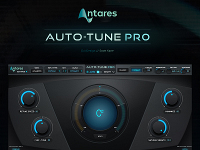 Antares AutoTune - Pro / VST Plugin Gui Design audio audio graphic interface graphical user interface design gui gui design gui designer hi tech ui vst vst plugin gui design