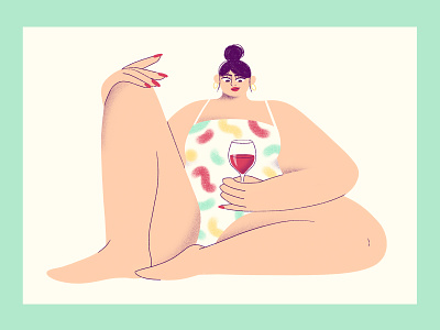 🍷Wine o'clock branding character creation illustration illustrator ipadpro pattern procreate storytelling wine woman