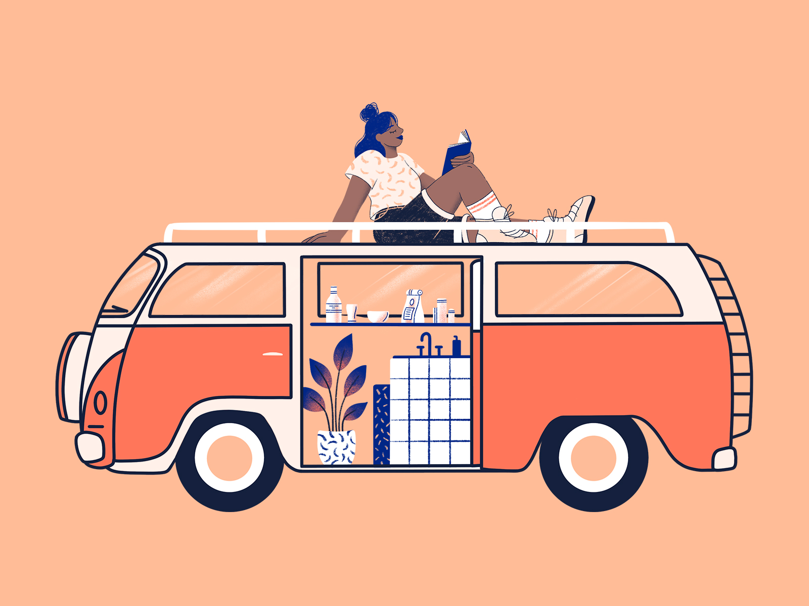 🚌 Travelling in a Van by Nina Aubert on Dribbble