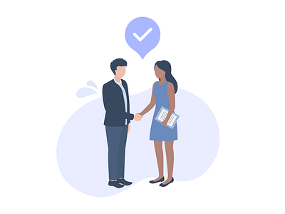 Handshake 👋🏼 character handshake illustration isometric storytelling