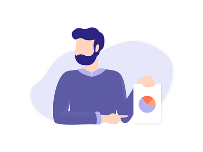 Manager character coworker focus graph illustration isometric man management manager storytelling work