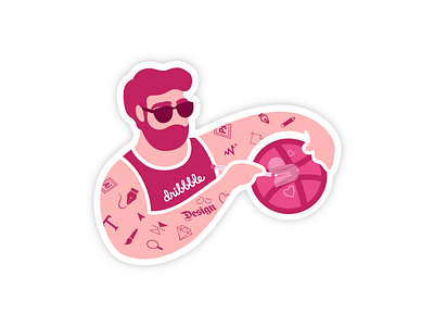 🏀 Dribbble Playoff - Stickers basketball design lover dribbble dribbble invite heart invite player playoff shot sticker sticker mule tattoo