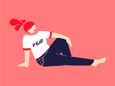 Wait and Fight ⌛️👊🏻 character feminism feminist fight illustration illustrator storytelling waiting woman